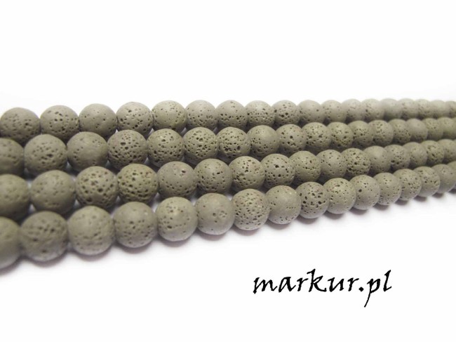 Lawa wulkaniczna szara kula  6 mm sznur