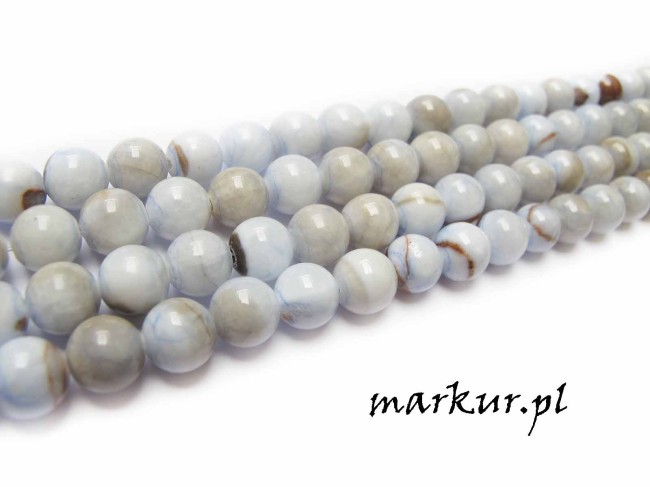 Marmur żyłkowy błękitny kula  4 mm sznur