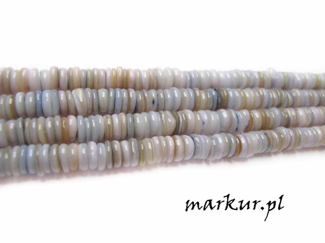 Masa perłowa talarki nieregularne błękitne 1-4/6 mm sznur