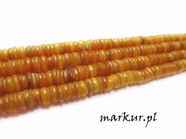 Masa perłowa talarki nieregularne pomarańczowe 1-4/6 mm sznur