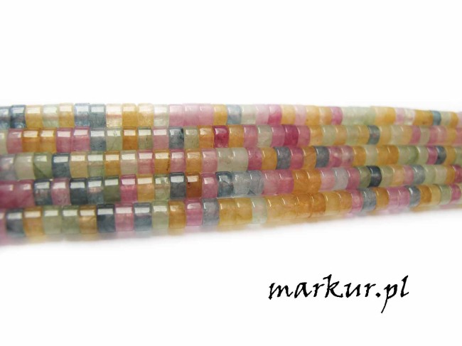Jadeit mix kolorów talarek 2/4 mm sznur