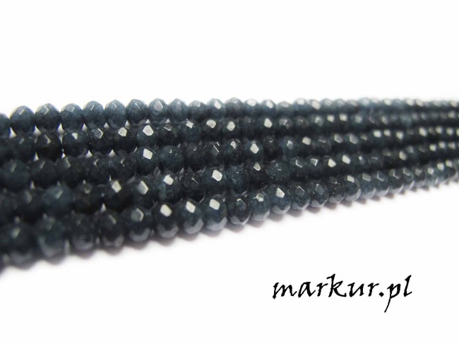 Jadeit szafirowy fasetka oponka 5/8 mm sznur