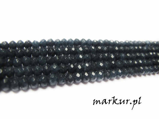 Jadeit szafirowy fasetka oponka 5/8 mm sznur