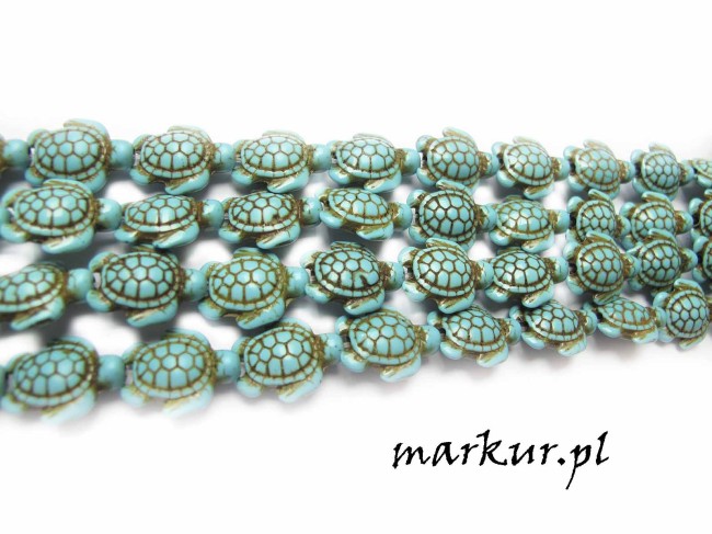 Howlit niebieski żółw 14/18 mm sznur