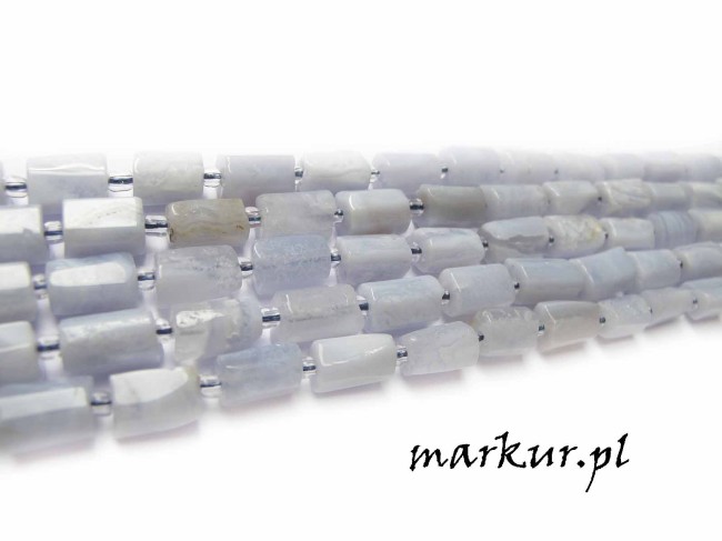 Chalcedon niebieski słupki nieregularne 6 - 12 mm sznur