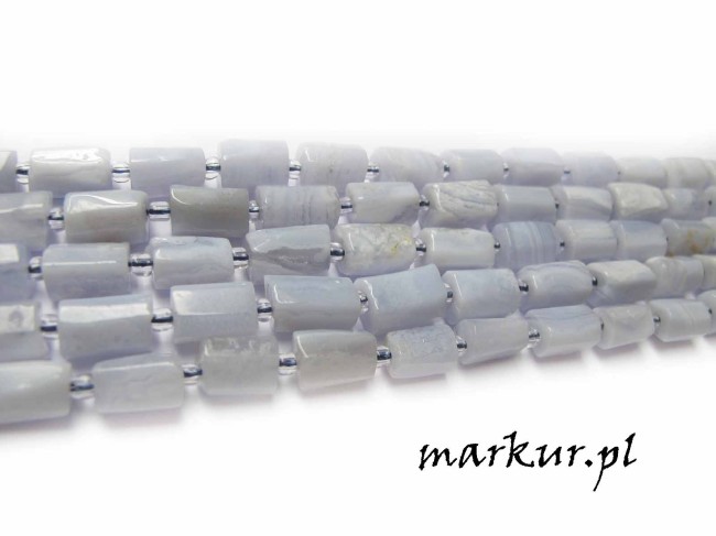 Chalcedon niebieski słupki nieregularne 6 - 12 mm sznur