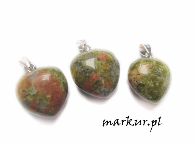 Unakit zawieszka serce 20 mm gr. 12 mm