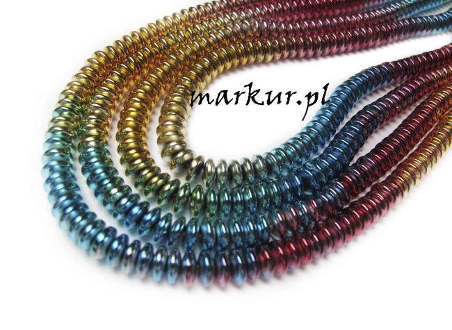 Hematyt cieniowany mix kolorów oponka 4/8 mm sznur