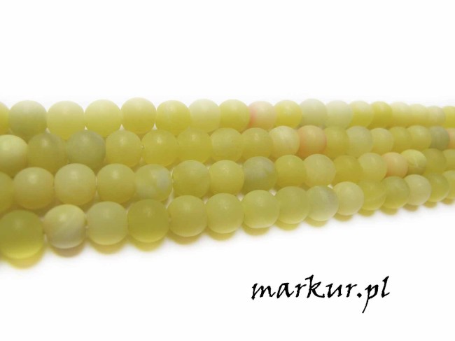 Jadeit lemon trawiony kula  6 mm sznur