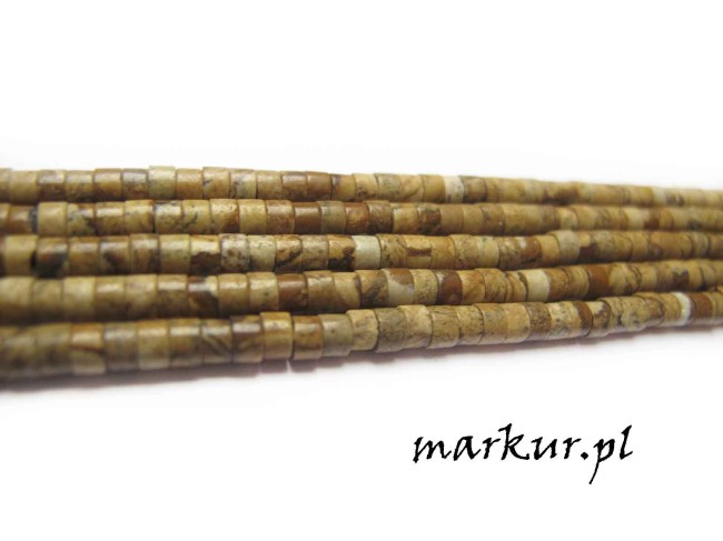 Jaspis krajobrazowy talarek 2/3 mm sznur (2)