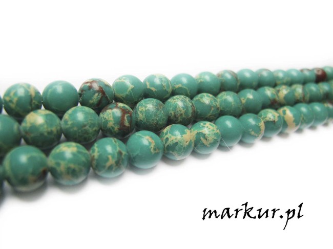 Jaspis impresja morski kula 10 mm sznur (1)