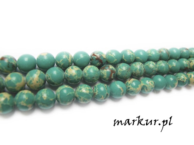 Jaspis impresja morski kula 10 mm sznur (2)