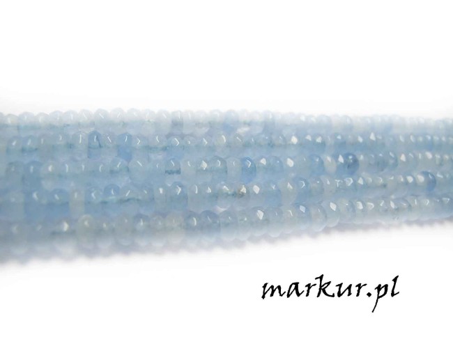 Jadeit błękitny fasetka oponka 3/4 mm sznur (2)
