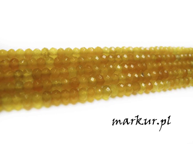 Jadeit żółty fasetka oponka 3/4 mm sznur (2)