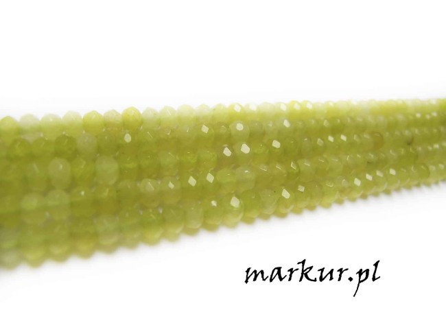 Jadeit jasnozielony fasetka oponka 3/4 mm sznur (1)