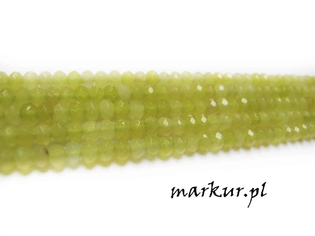 Jadeit jasnozielony fasetka oponka 3/4 mm sznur (2)