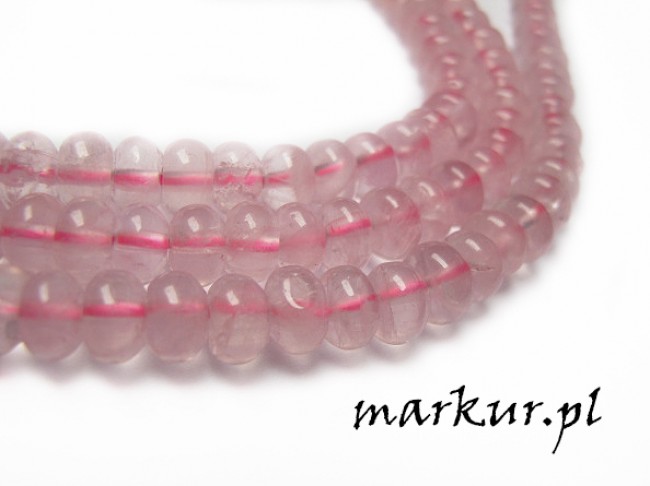 Kwarc różowy oponka 2/4 mm sznur (1)