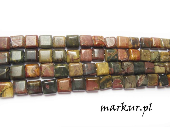 Jaspis picasso kwadrat 12 mm sznur (2)