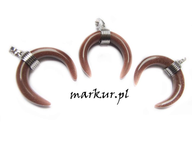 Piasek pustyni róg kolor srebrny zawieszka 33 mm (1)