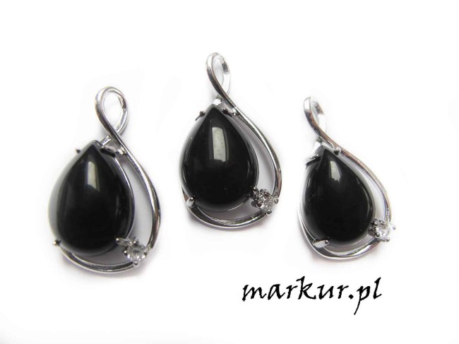 Onyks czarny zawieszka łezka 17/30 mm (1)
