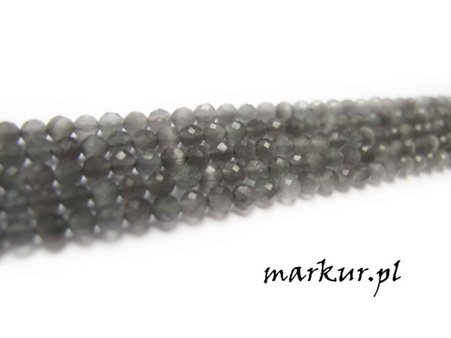 Kocie oko szare fasetka kula  3 mm sznur (2)