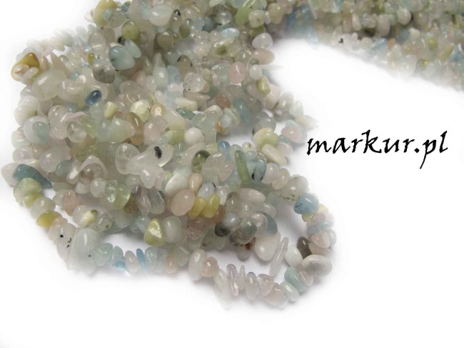 Morganit sieczka drobna 5-8 mm sznur  80 cm (2)