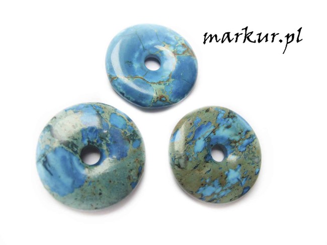 Jaspis impresja lazurowy zawieszka donuts 30 mm (1)
