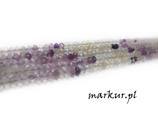 Fluoryt tęczowy cieniowany fasetka oponka 2/3 mm sznur (2)