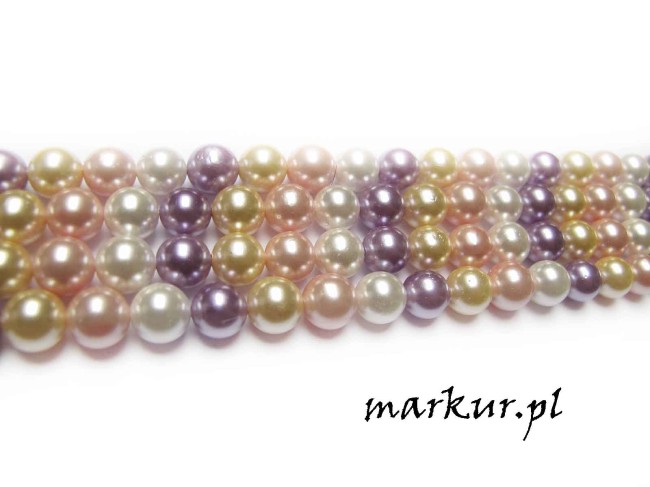 Muszla lakierowana mix kolor kula  8 mm sznur (2)