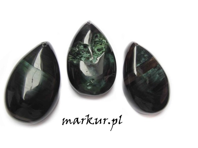 Agat zielono czarny zawieszka 35/45 mm (1)