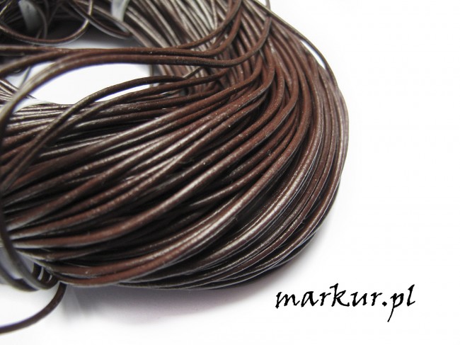 Rzemień jubilerski skórzany brązowy ciemny grubość 2 mm opakowanie/90 metrów