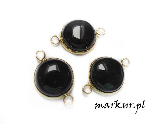 Onyks czarny łącznik moneta 10 mm (1)
