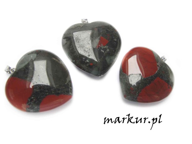 Jaspis afrykański krwisty zawieszka serce 40 mm (1)