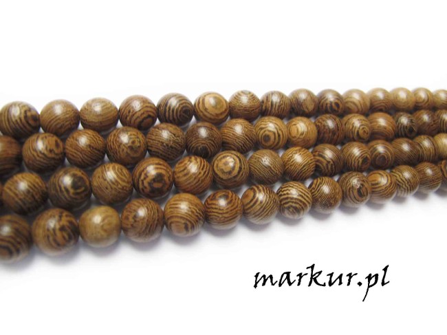 Naturalne drewno Millettia Laurentii  kula  8 mm sznur 80 cm (1)