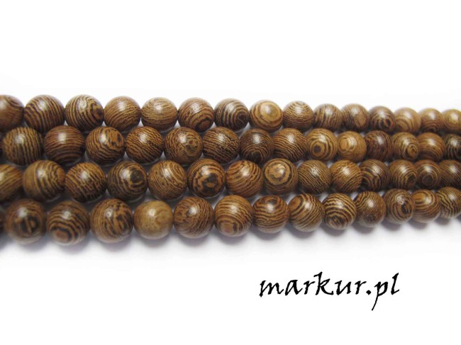 Naturalne drewno Millettia Laurentii  kula  8 mm sznur 80 cm (2)