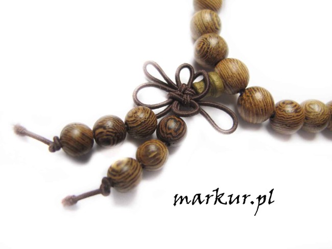 Naturalne drewno Millettia Laurentii  kula  8 mm sznur 80 cm (3)