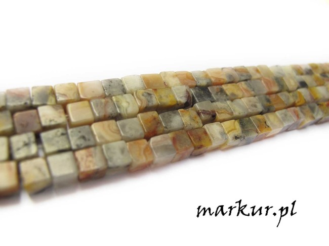 Agat crazy lace kostka 6 mm sznur (1)