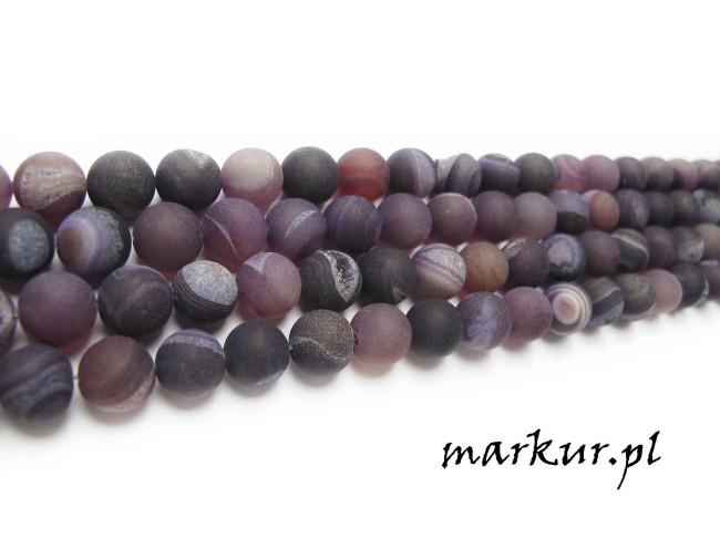 Agat druzy trawiony ametystowy kula 12 mm sznur (2)