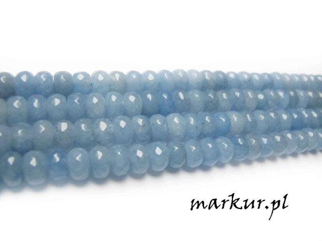 Jadeit błękitny fasetka oponka 5/8 mm sznur (1)