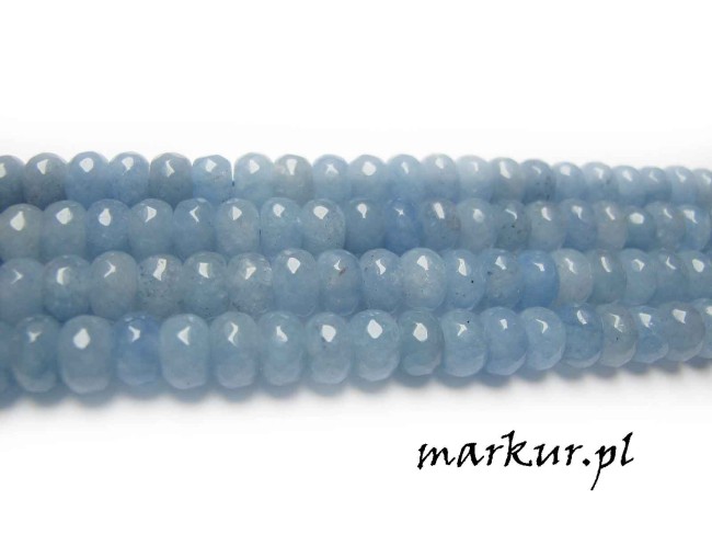 Jadeit błękitny fasetka oponka 5/8 mm sznur (2)