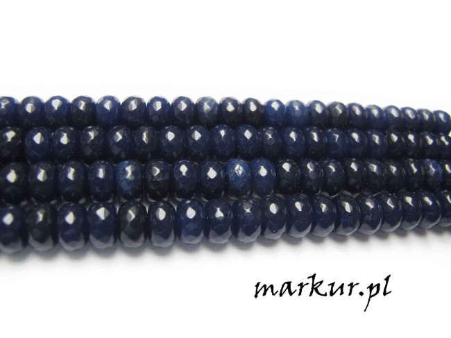 Jadeit granatowy fasetka oponka 5/8 mm sznur (2)