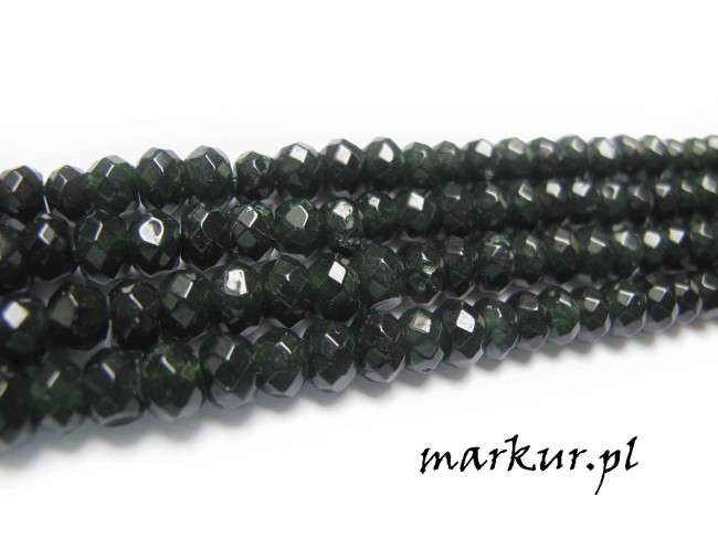 Jadeit szmaragdowy fasetka oponka 5/8 mm sznur (1)