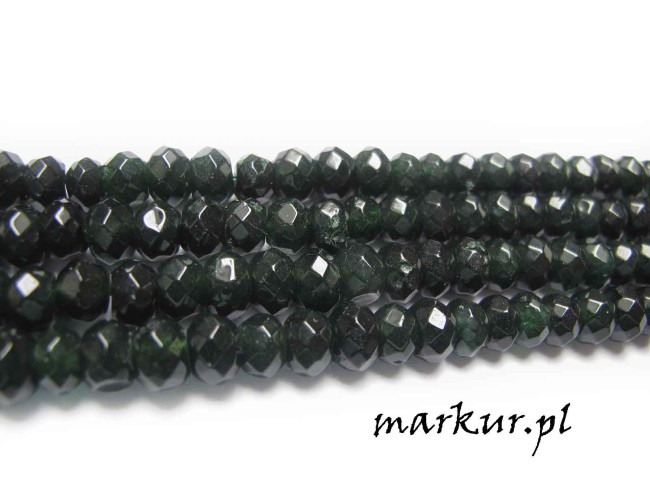 Jadeit szmaragdowy fasetka oponka 5/8 mm sznur (2)
