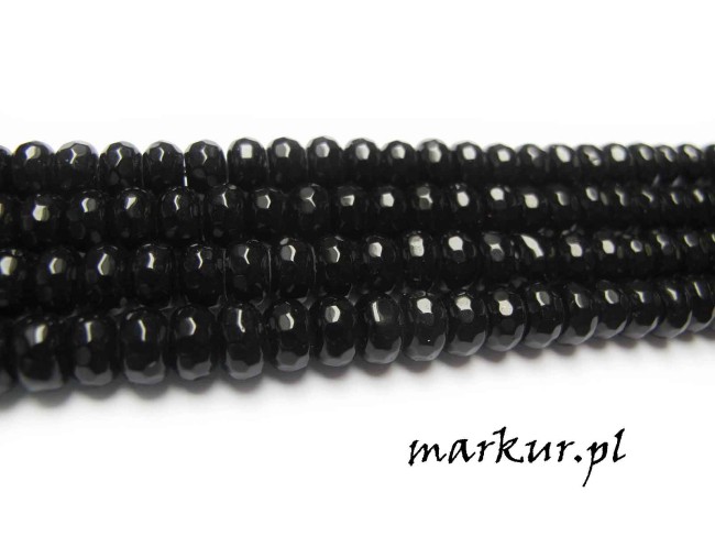 Jadeit czarny fasetka oponka 5/8 mm sznur (2)