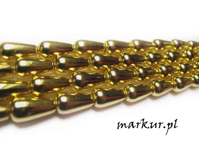 Hematyt kolor złoty łezka 8/16 mm sznur (1)