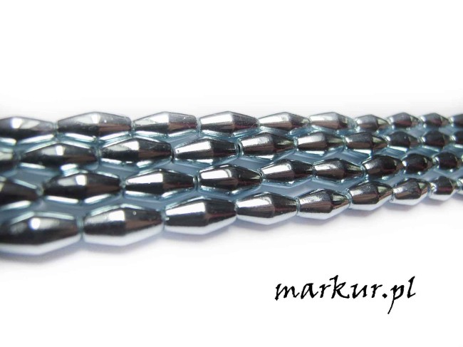 Hematyt kolor błękitny bicone 6/12 mm sznur (2)