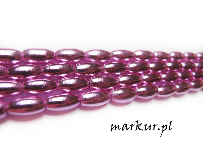 Hematyt kolor fuksjowy ryż 6/12 mm sznur (2)