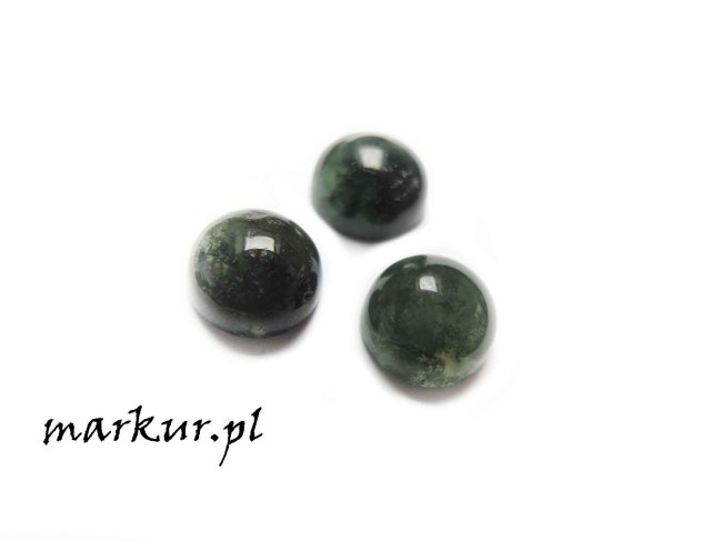 Agat mszysty kaboszon moneta  8 mm  (1)