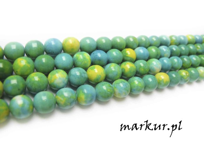 Howlit niebiesko żółto biały kula 12 mm sznur (1)