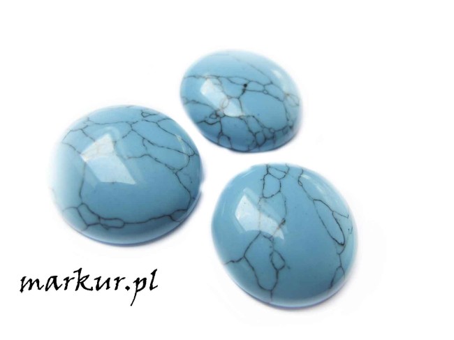 Turkus niebieski kaboszon moneta 25 mm  (1)